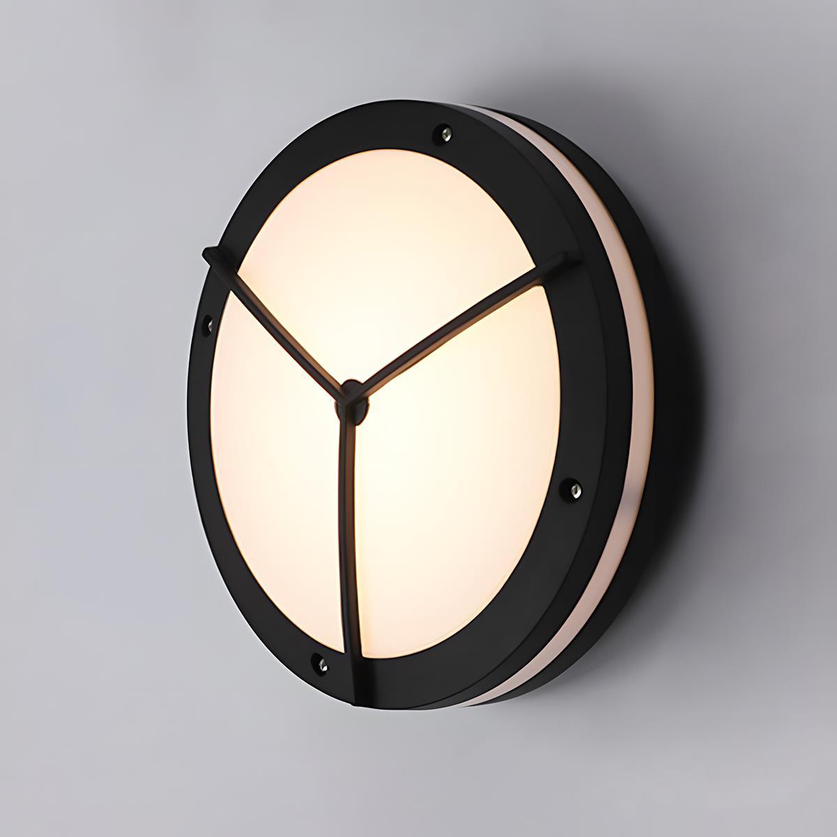Round Outdoor Wall Light with Segment Grid Design - Wandleuchte - Triangle - Oaksoho
