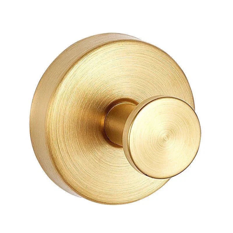 Round suction wall hook with button design - Wall Hook - Gold - Oaksoho