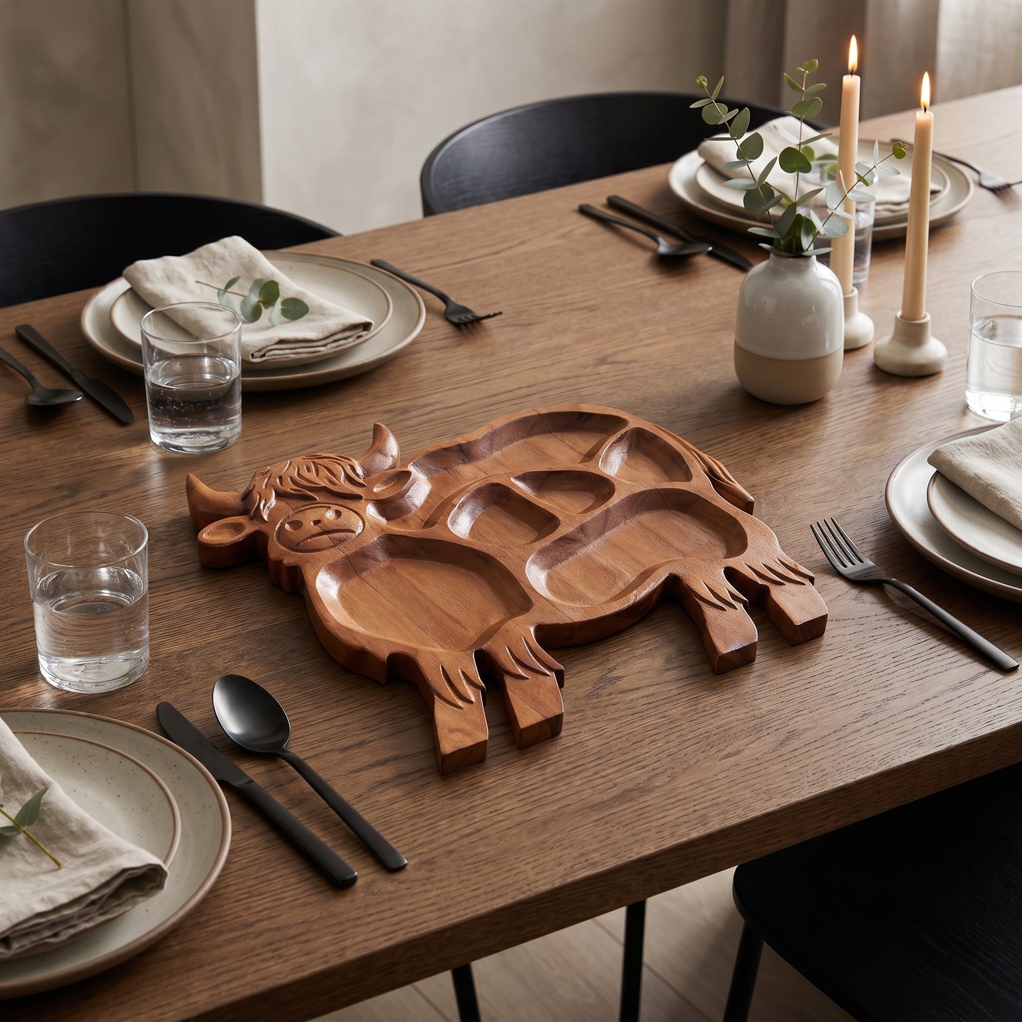 Rustic Highland Cow Serving Board - Serving Platter - Oaksoho