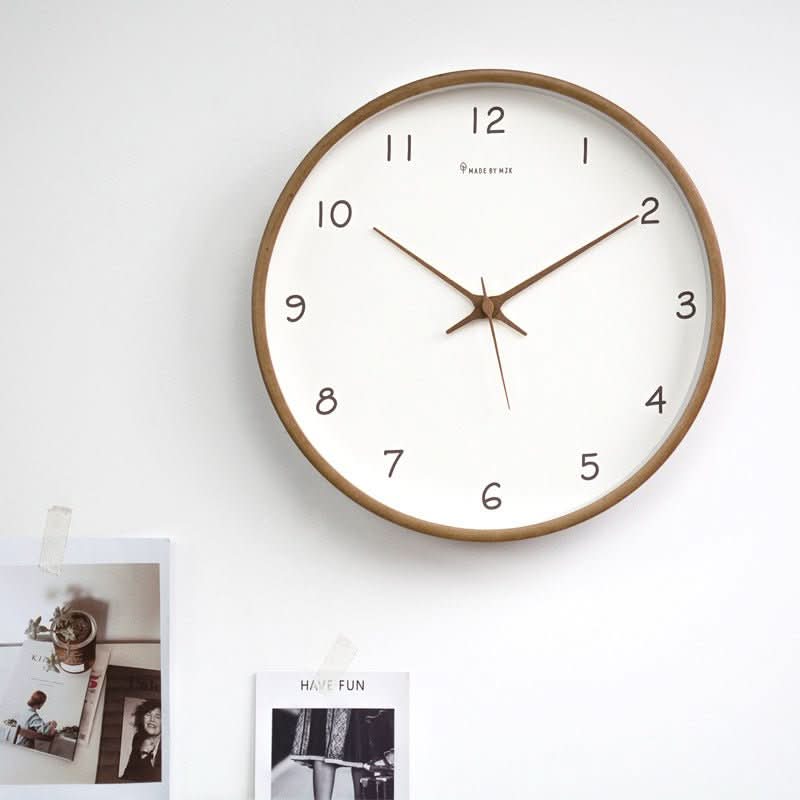 Samuel – Silent Analogue Wall Clock Made of Solid Wood - Wanduhr - Brown - Oaksoho