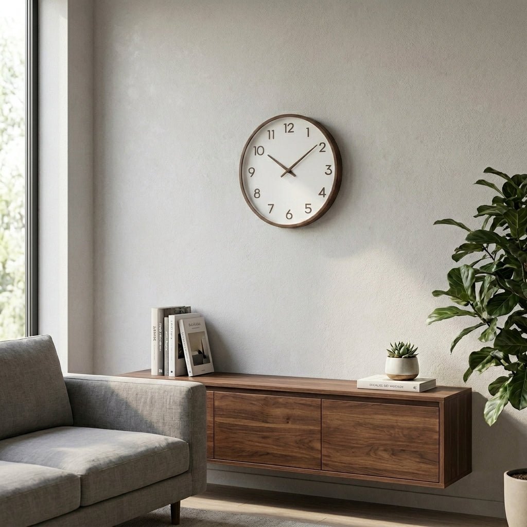 Samuel – Silent Analogue Wall Clock Made of Solid Wood - Wanduhr - Brown - Oaksoho