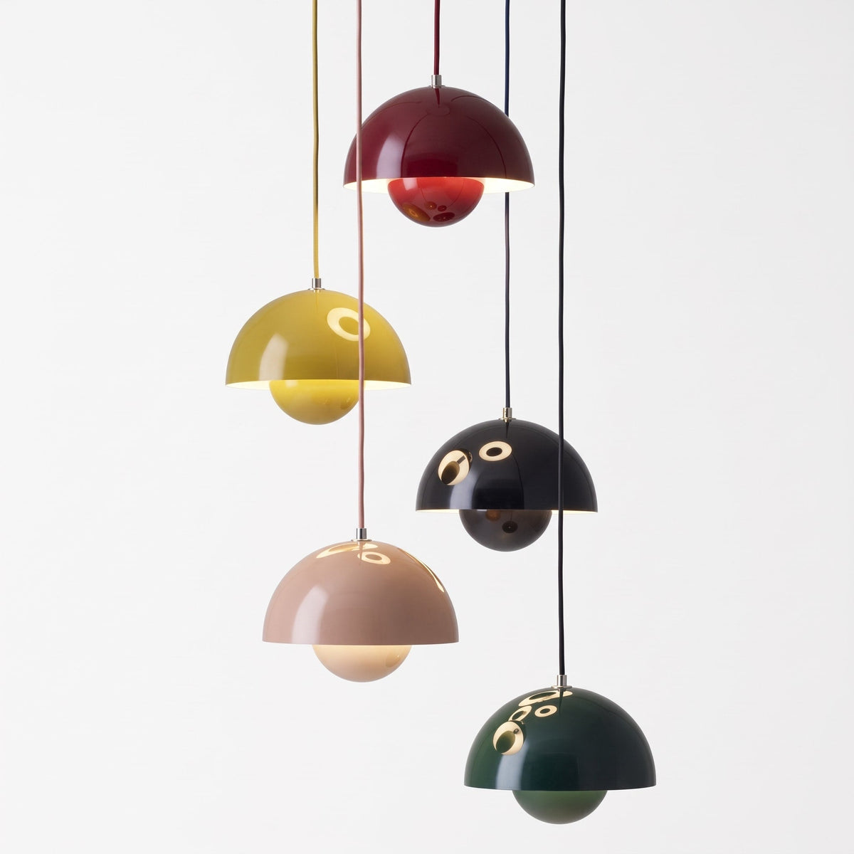 Scandinavian Retro Dome Pendant Light - Pendant Light Fixtures - Pink - Oak Soho