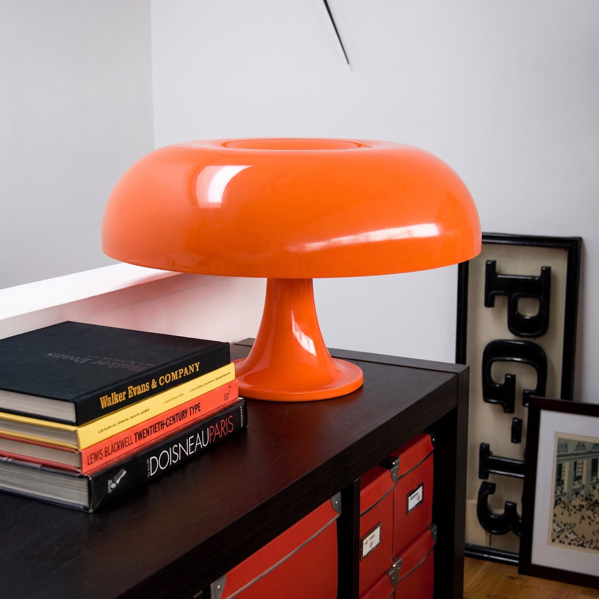 Scandinavian Style Mushroom Table Lamp Dome Shade - Table Lamps - Orange - Oaksoho