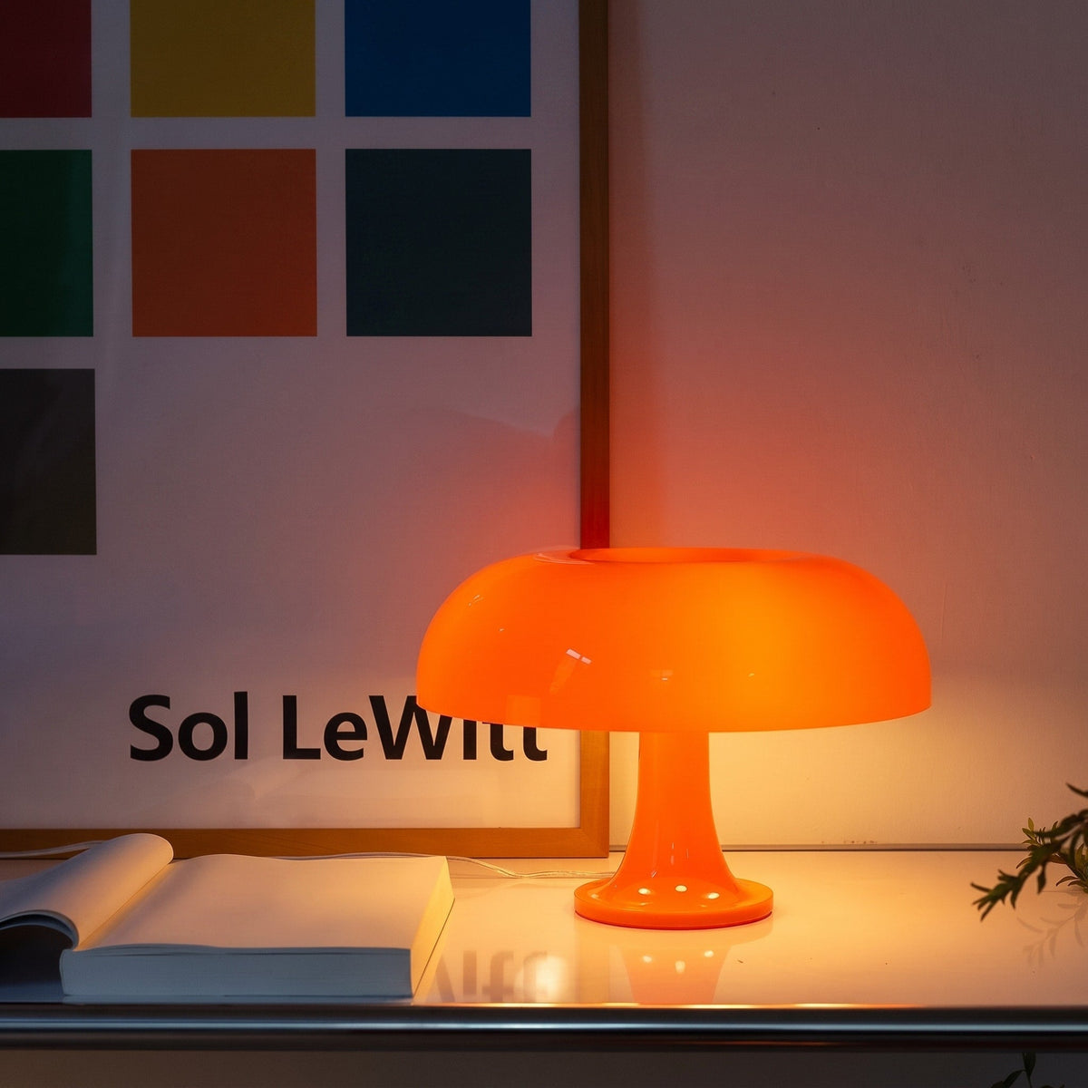 Scandinavian Style Mushroom Table Lamp Dome Shade - Table Lamps - Orange - Oaksoho