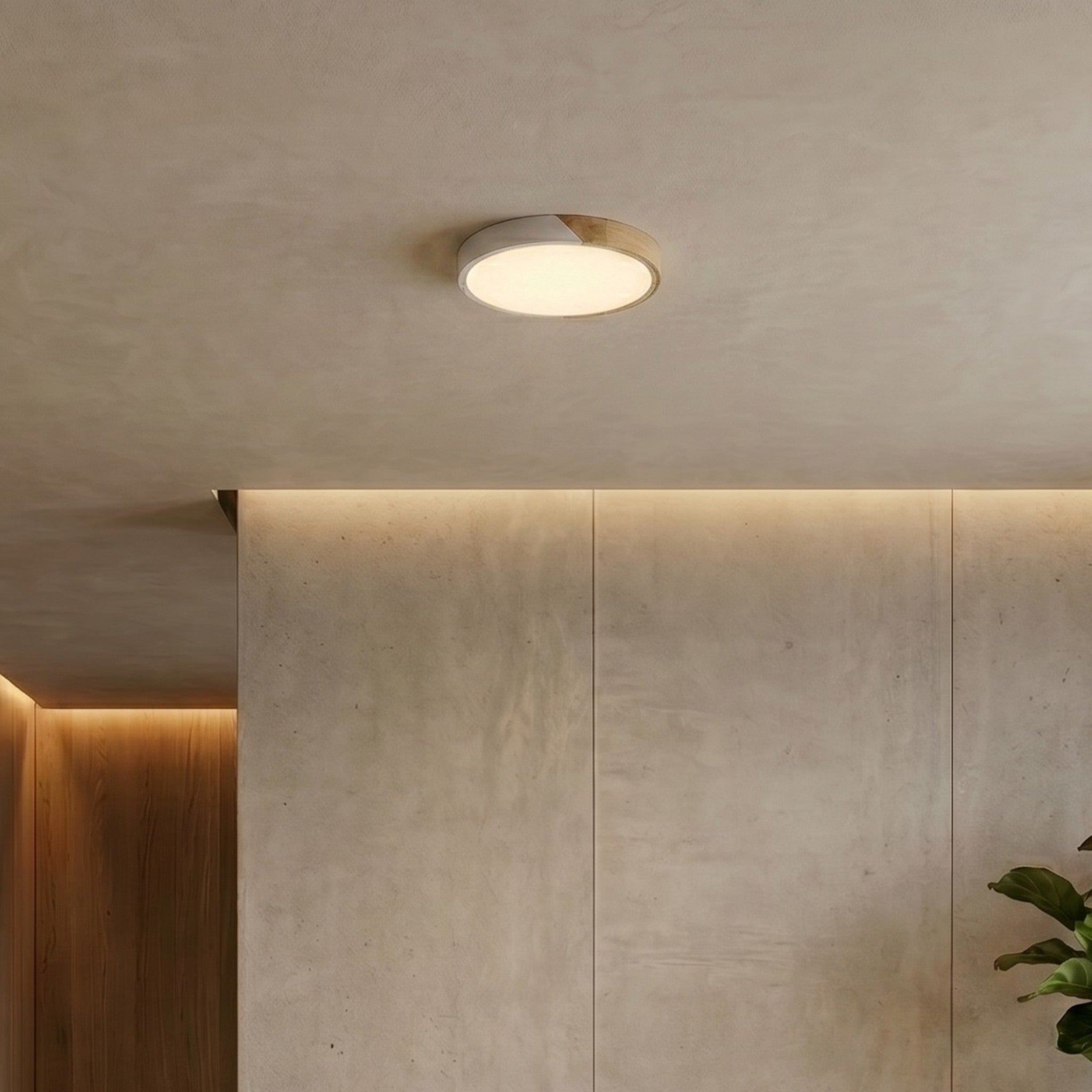 Scandinavian Wooden Ceiling Lamp – Modern Minimalist LED Design - Deckenlampen - White - Oaksoho