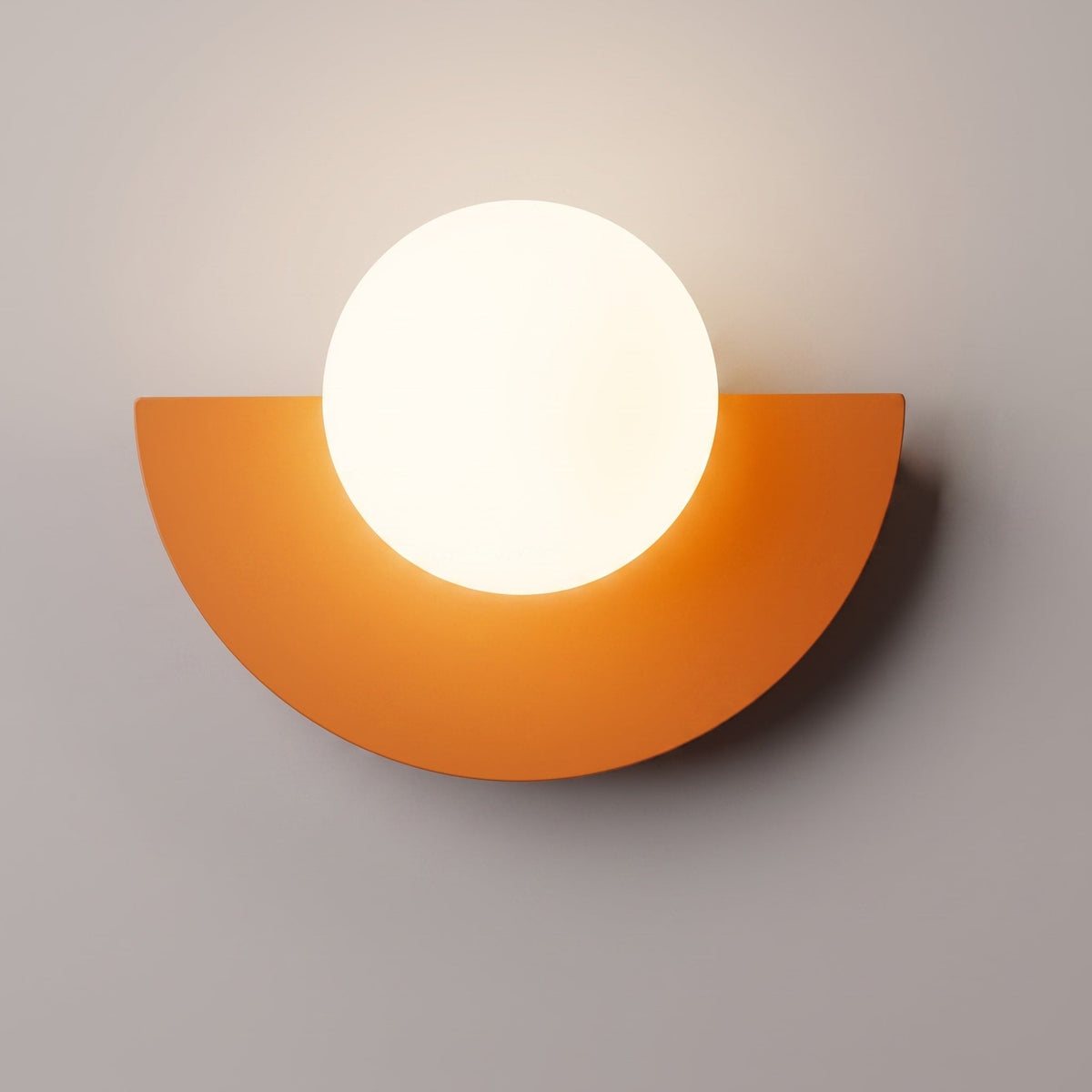 Semicircle Wall Lamp with Sphere Diffuser for Modern Interiors - Wall Light Fixtures - Orange - Oaksoho