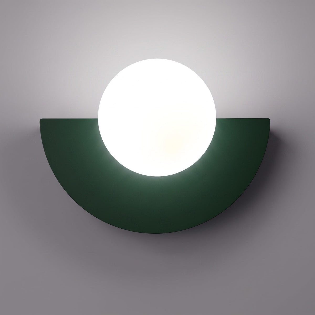 Semicircle Wall Lamp with Sphere Diffuser for Modern Interiors - Wall Light Fixtures - Green - Oaksoho