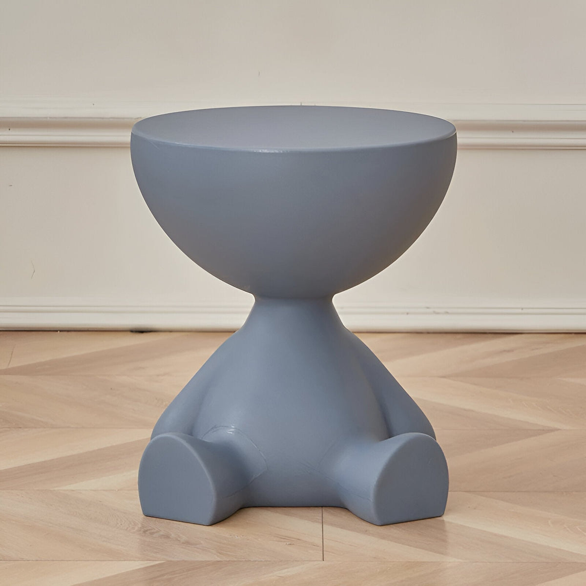 Sitting Figure Side Table Novelty Round Accent Table - End Tables - Blue - Oak Soho