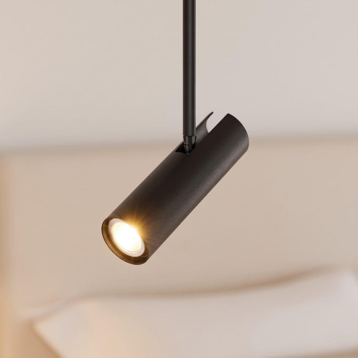 Slim Pendant Ceiling Light with Adjustable Spotlight Head - Pendant Light Fixtures - Black - Oak Soho