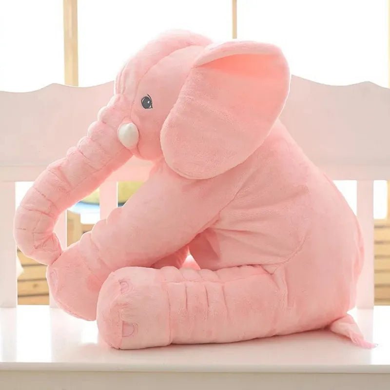 Soft Elephant Plush Toy as a Cozy Decorative Pillow - Plush Toy - Pink - Oaksoho