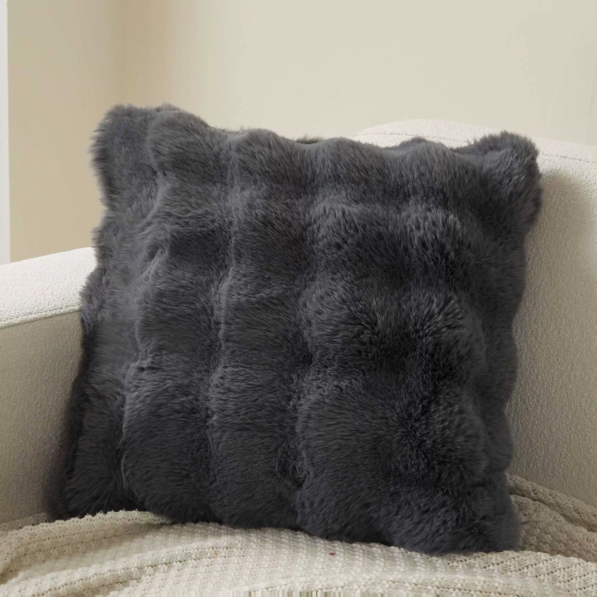 Soft Pillowcase with Hidden Zipper - Living Room - Charcoal Grey - Oaksoho