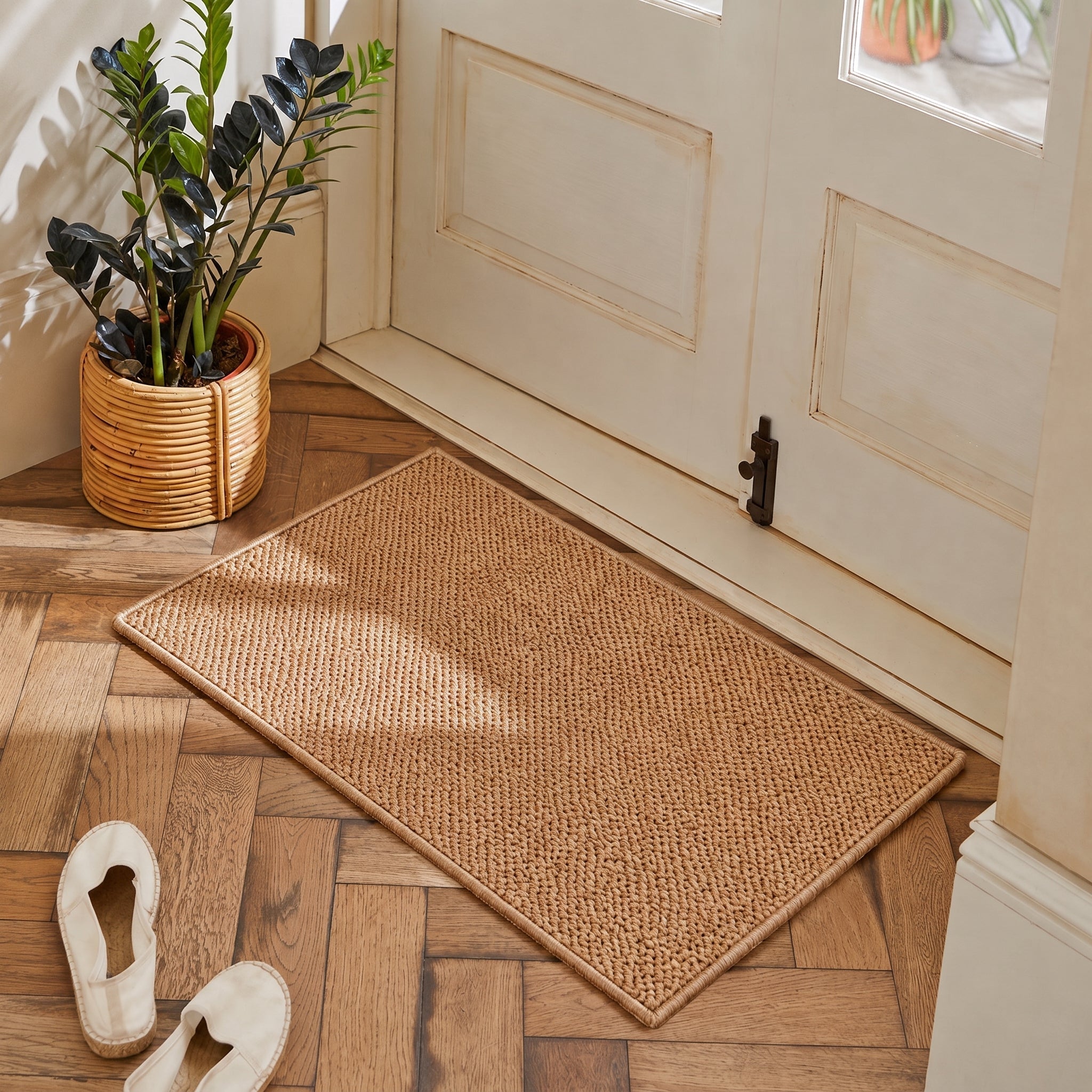 Soft Plush Bladder Texture Non-Slip Door Mat Rug - Door Mats & Rugs - Brown - Oaksoho