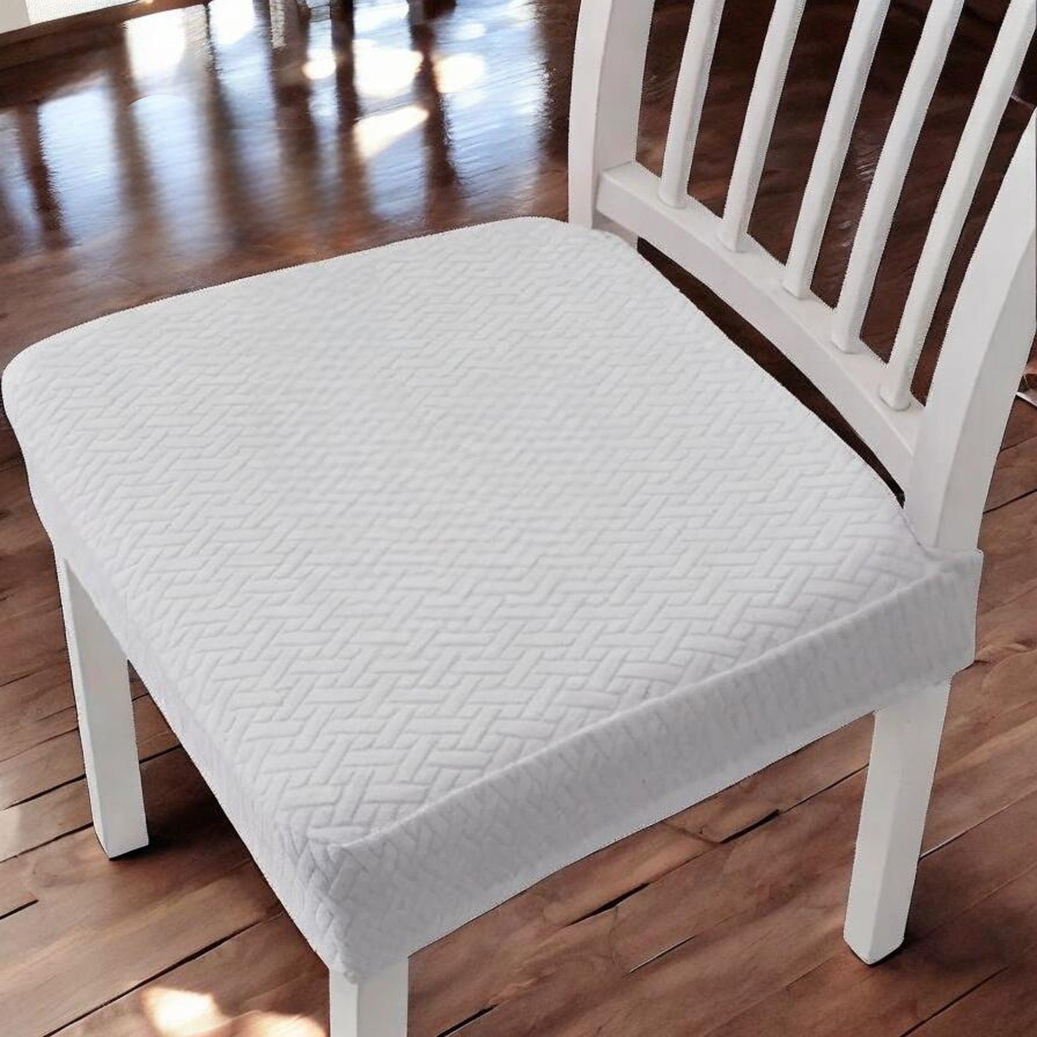 Soft Textured and Elastic Chair Cover - Chair cover - White - Oaksoho