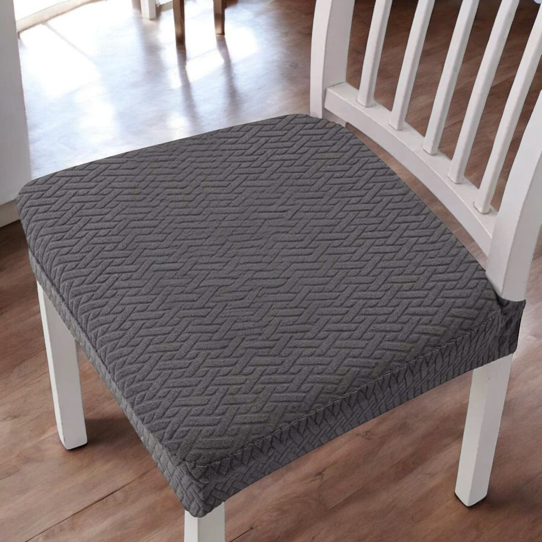 Soft Textured and Elastic Chair Cover - Chair cover - Dark Grey - Oaksoho