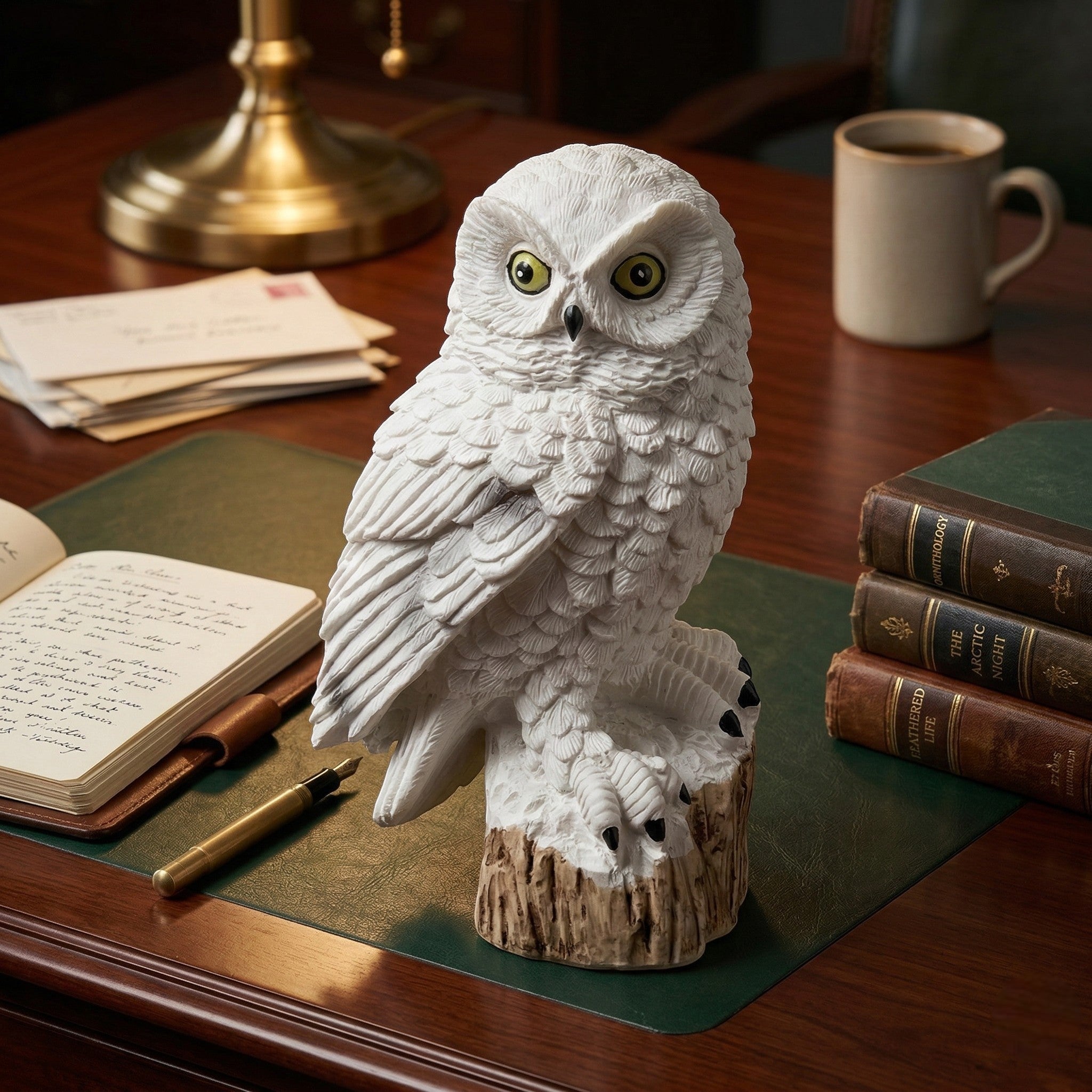 Solar Garden Light Owl with Realistic Design - Garden Light - White - Oaksoho