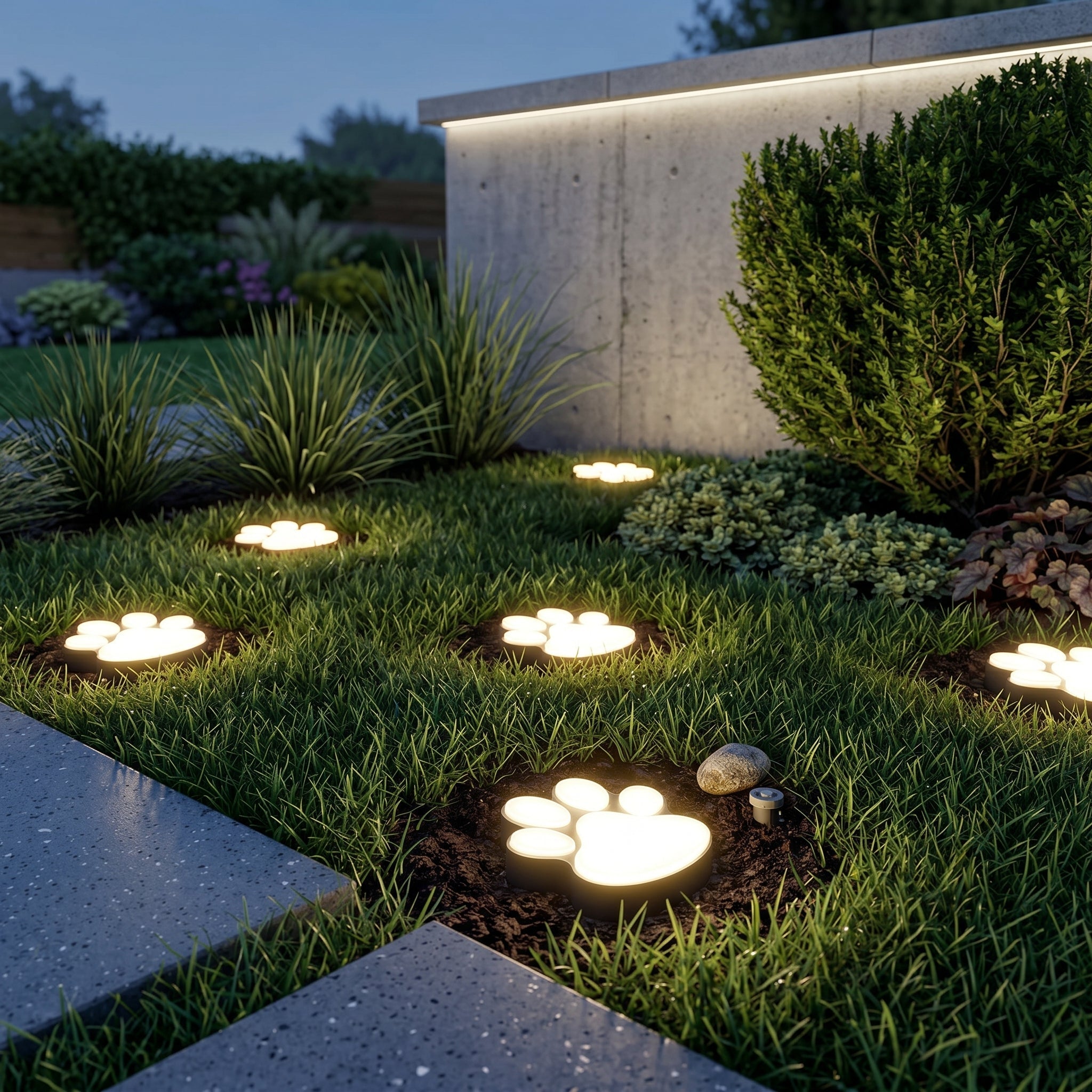 Solar LED Garden Light with Paw Print Design - Garden Light - Warm Light - Oaksoho
