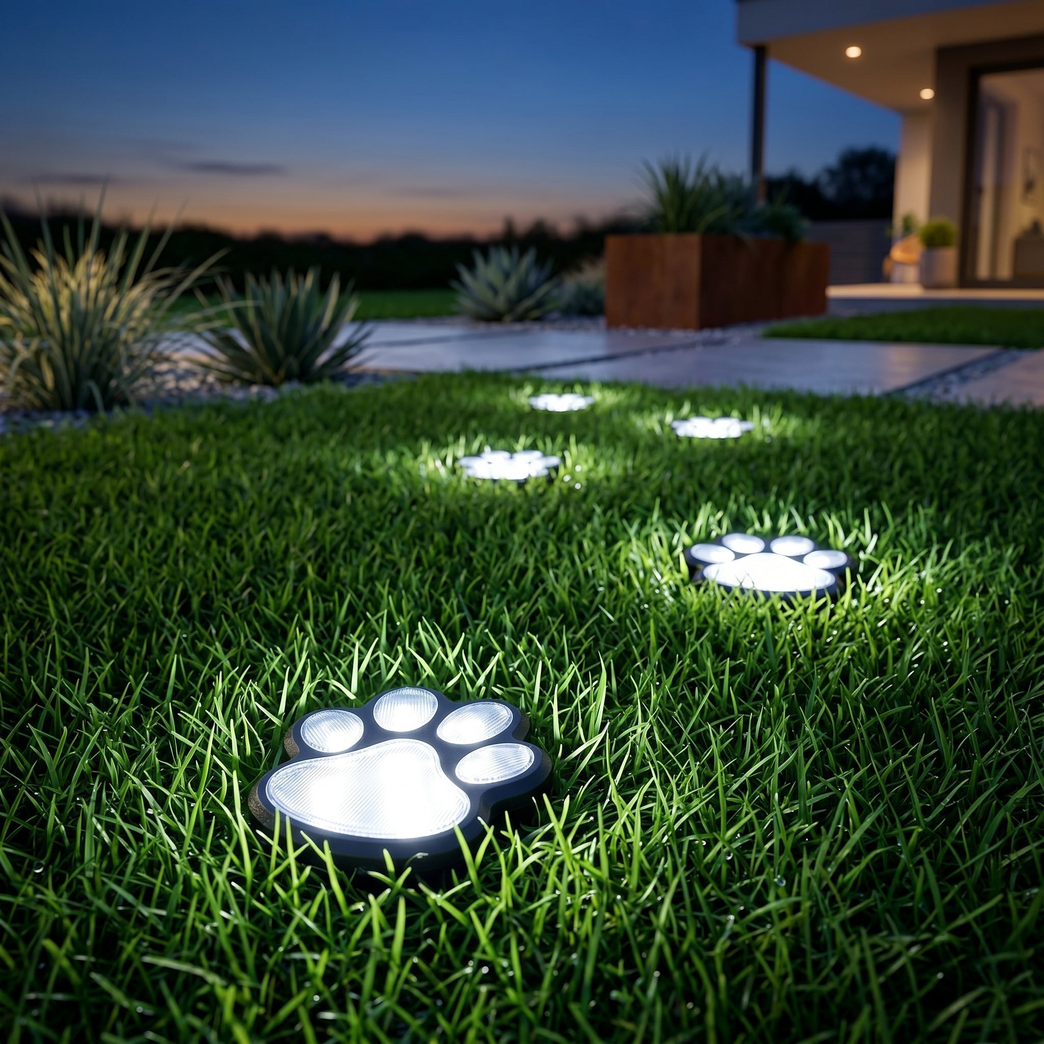 Solar LED Garden Light with Paw Print Design - Garden Light - White Light - Oaksoho