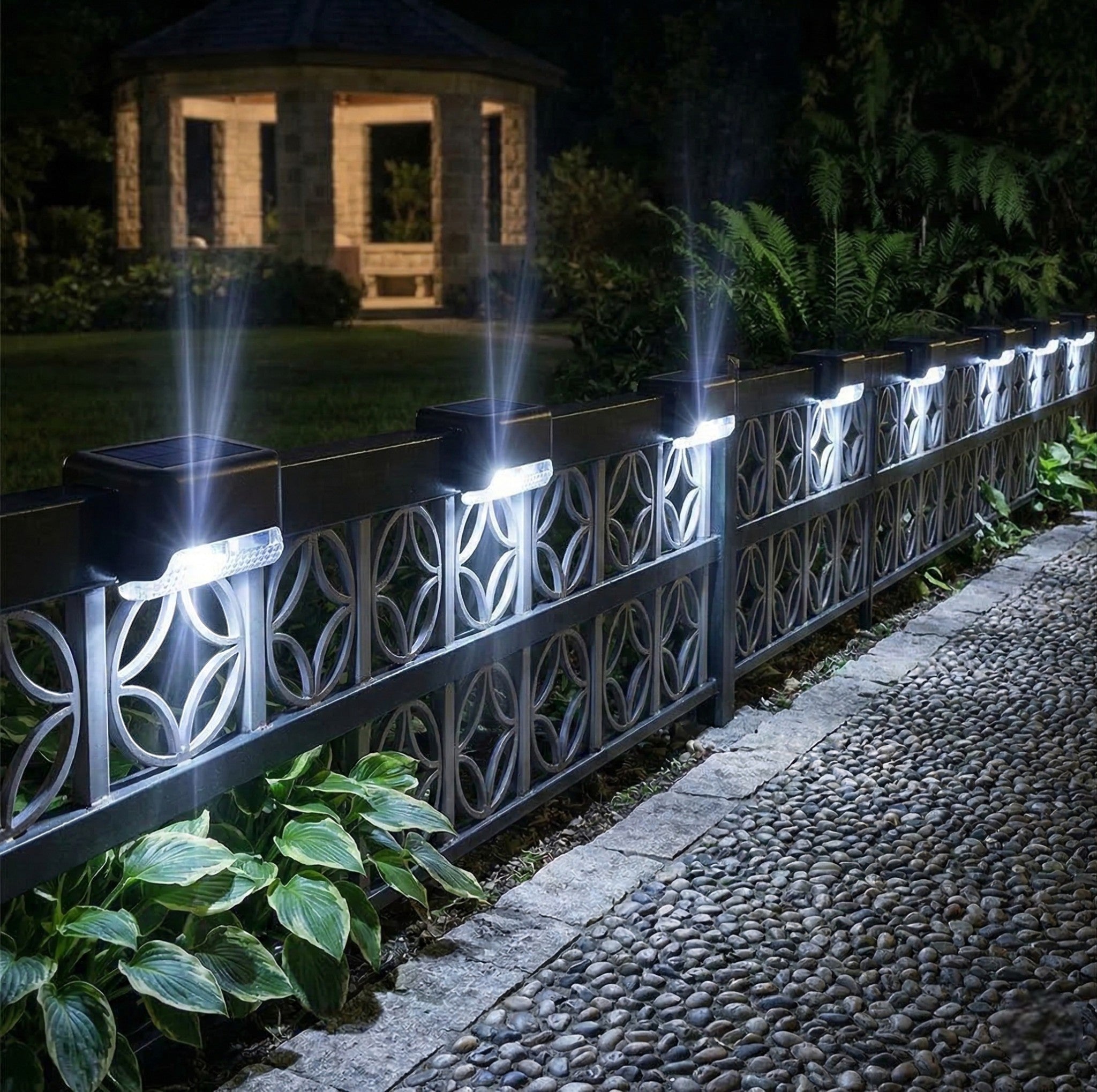 Solar LED Outdoor Lights for Stairs and Fences - LED Decorative Lights - Cool White - Oaksoho
