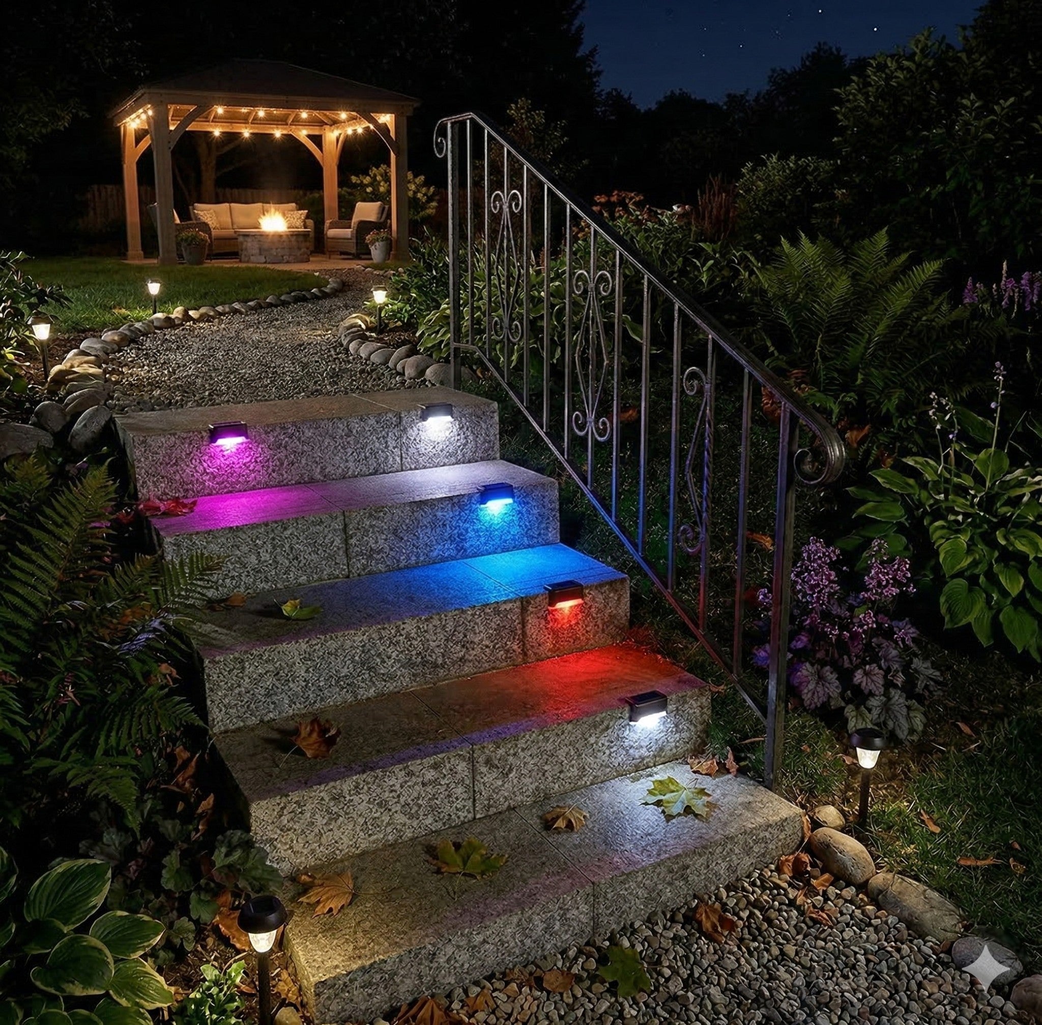 Solar LED Outdoor Lights for Stairs and Fences - LED Decorative Lights - Multicolour - Oaksoho
