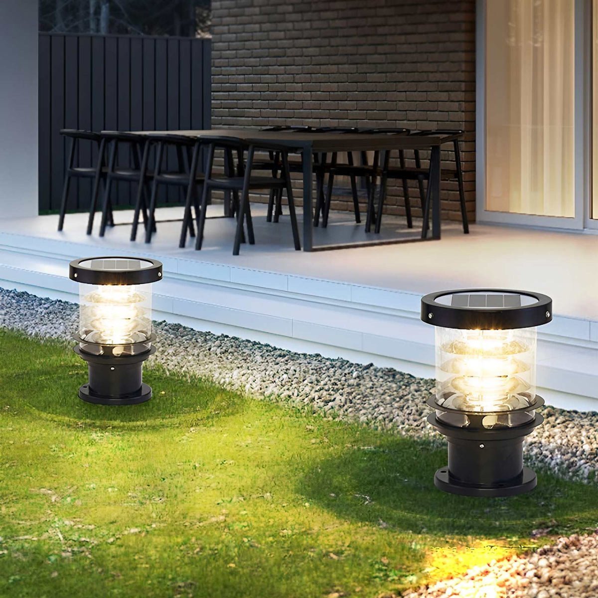 Solar Pathway Light for the Garden - Landscape Pathway Lighting - Black - Oaksoho