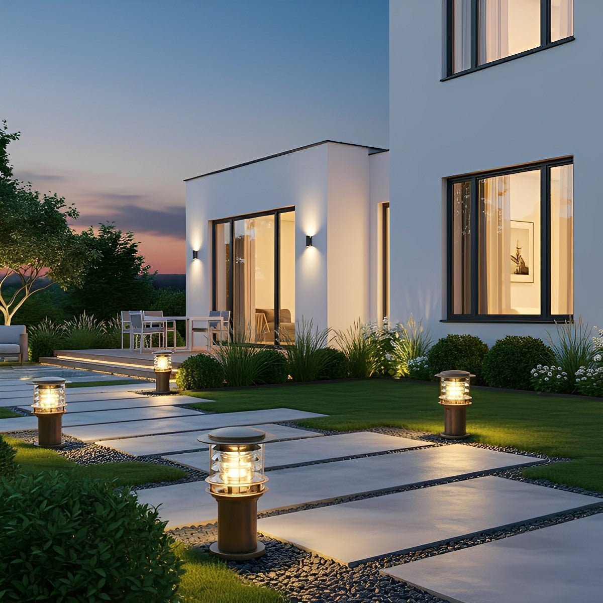 Solar Pathway Light for the Garden - Landscape Pathway Lighting - Bronze - Oaksoho