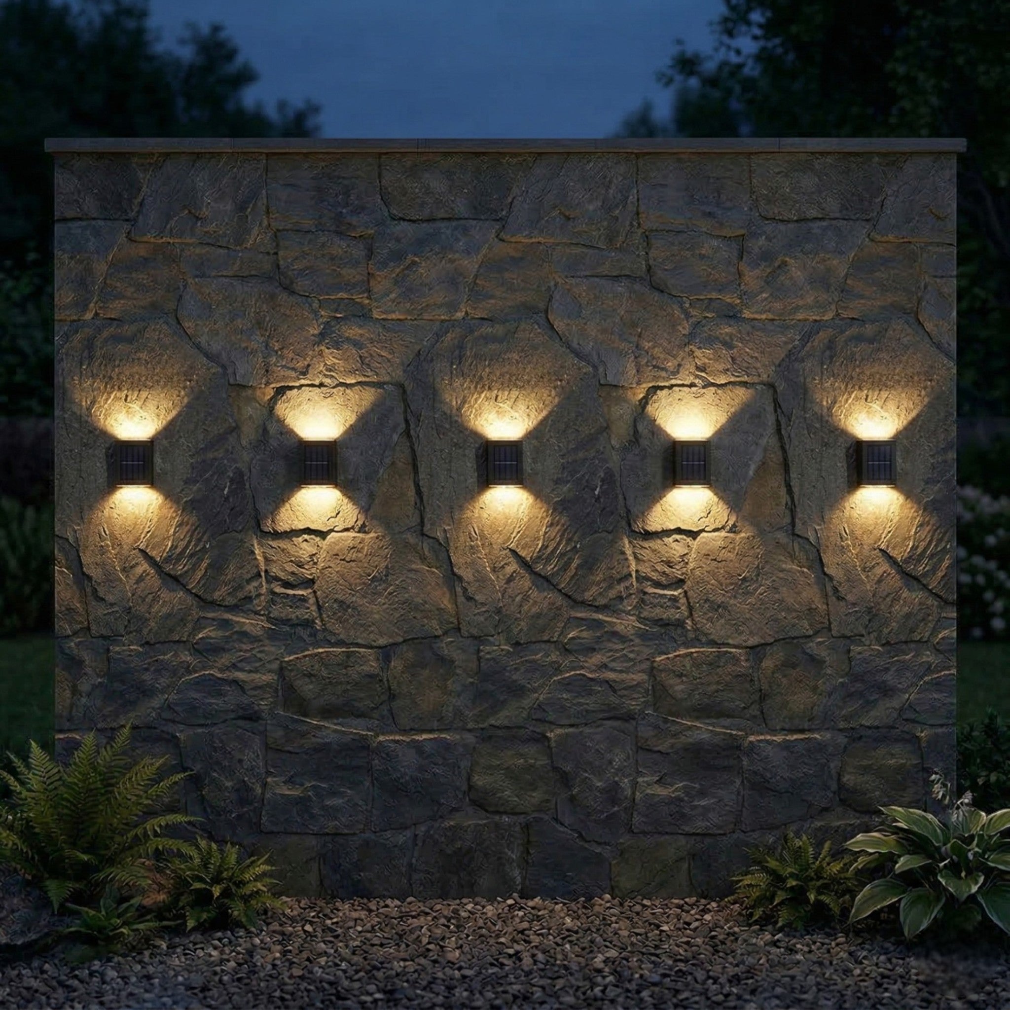 Solar Wall Light with Up & Down Light Effect - LED Decorative Lights - Oaksoho