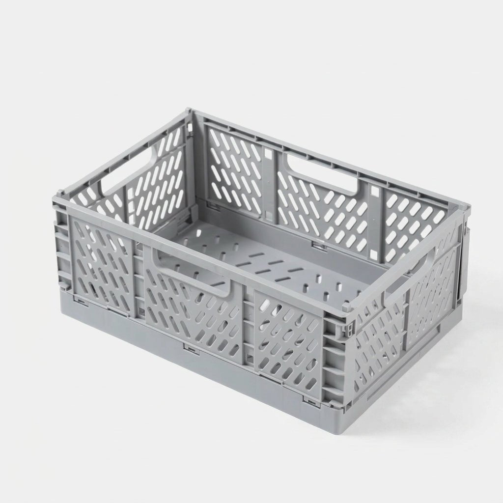 Stackable Foldable storage box for indoor and outdoor use - Storage Box - Grey - Oaksoho