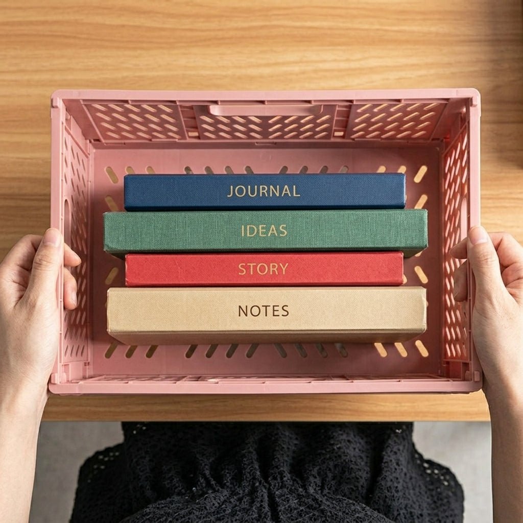 Stackable Foldable storage box for indoor and outdoor use - Storage Box - Pink - Oaksoho