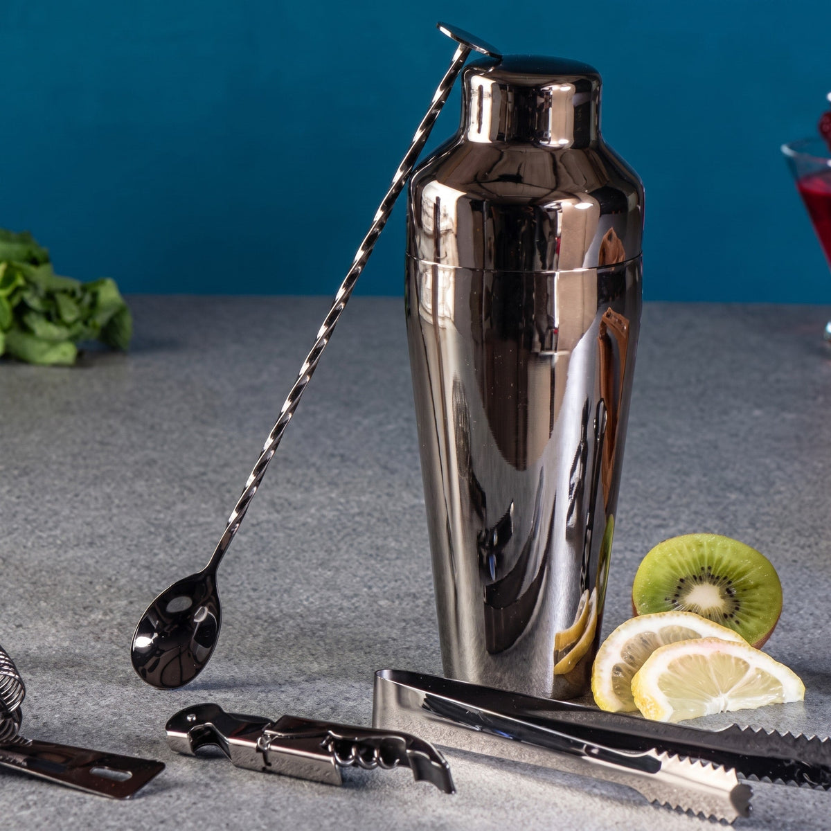 Stainless Steel Cocktail Shaker Bar Tool Set - Cocktail & Barware Tool Sets - Silver - Oaksoho