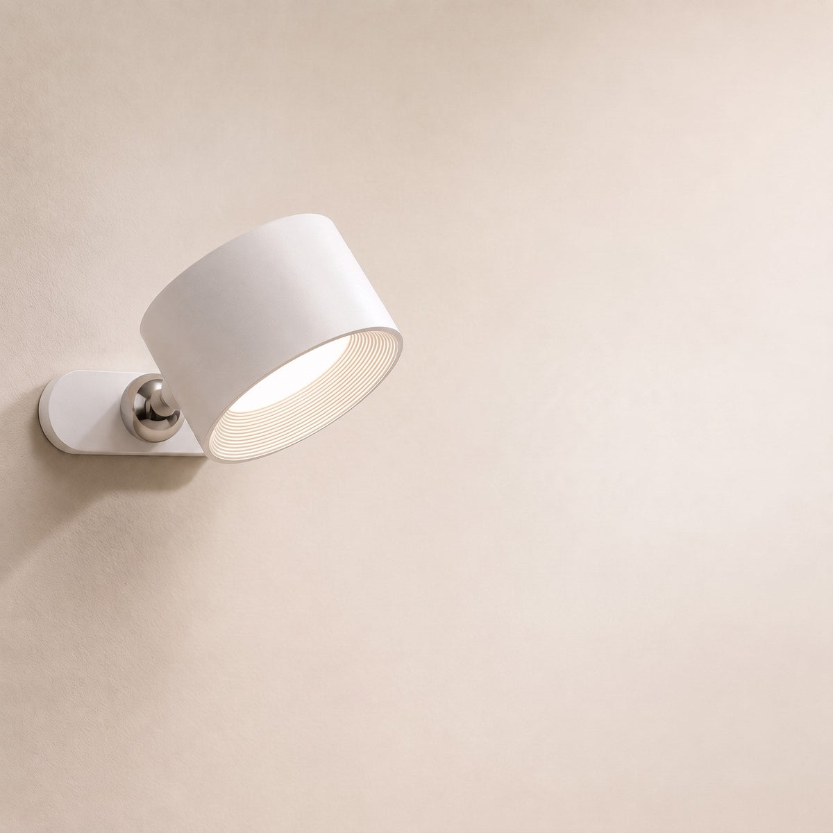 Stick-On Wall Light with Magnetic 360 Degree Rotation - Wall Light Fixtures - White - Oak Soho