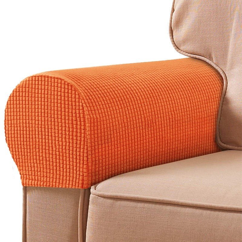 Stretchable Sofa Armrest Covers - Sofa Protector - Orange - Oaksoho