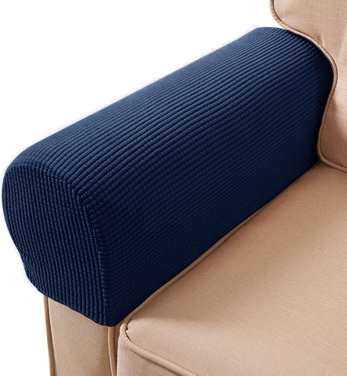 Stretchable Sofa Armrest Covers - Sofa Protector - Dark Blue - Oaksoho