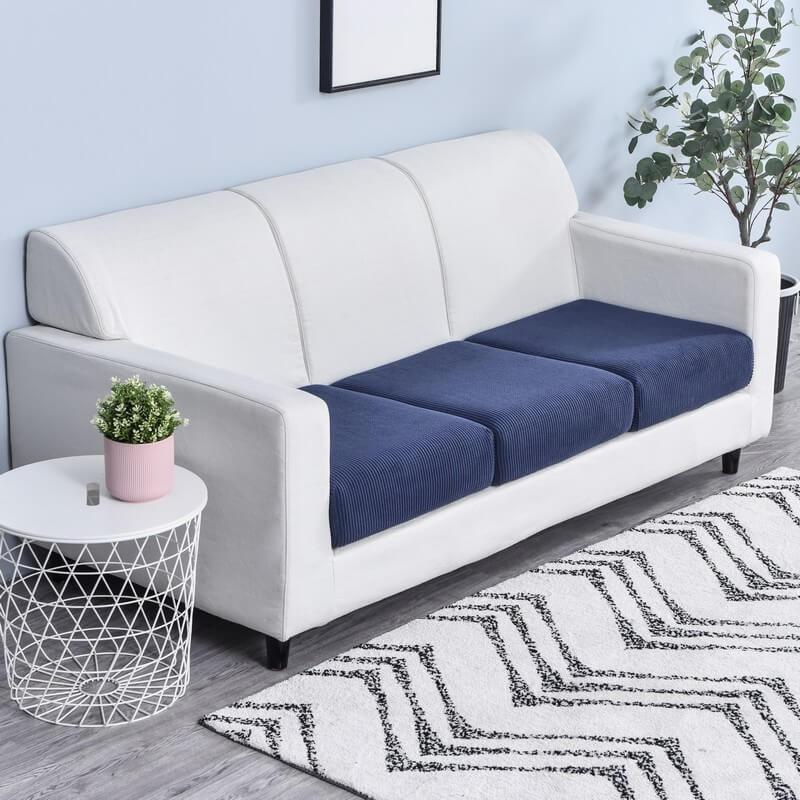Stretchable Sofa Cushion Cover - Sofa Protector - Navy - Oaksoho