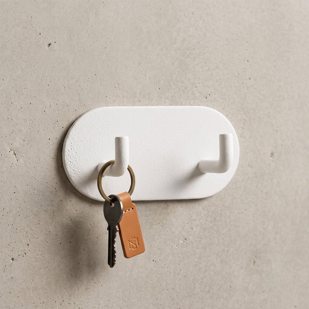 Sturdy and minimalist self - adhesive wall hook - Wall Hook - White - Oaksoho