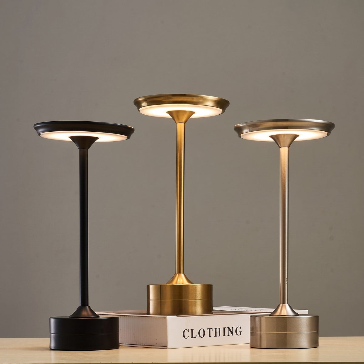 Touch Control Metal Table Lamp - Black - Oaksoho