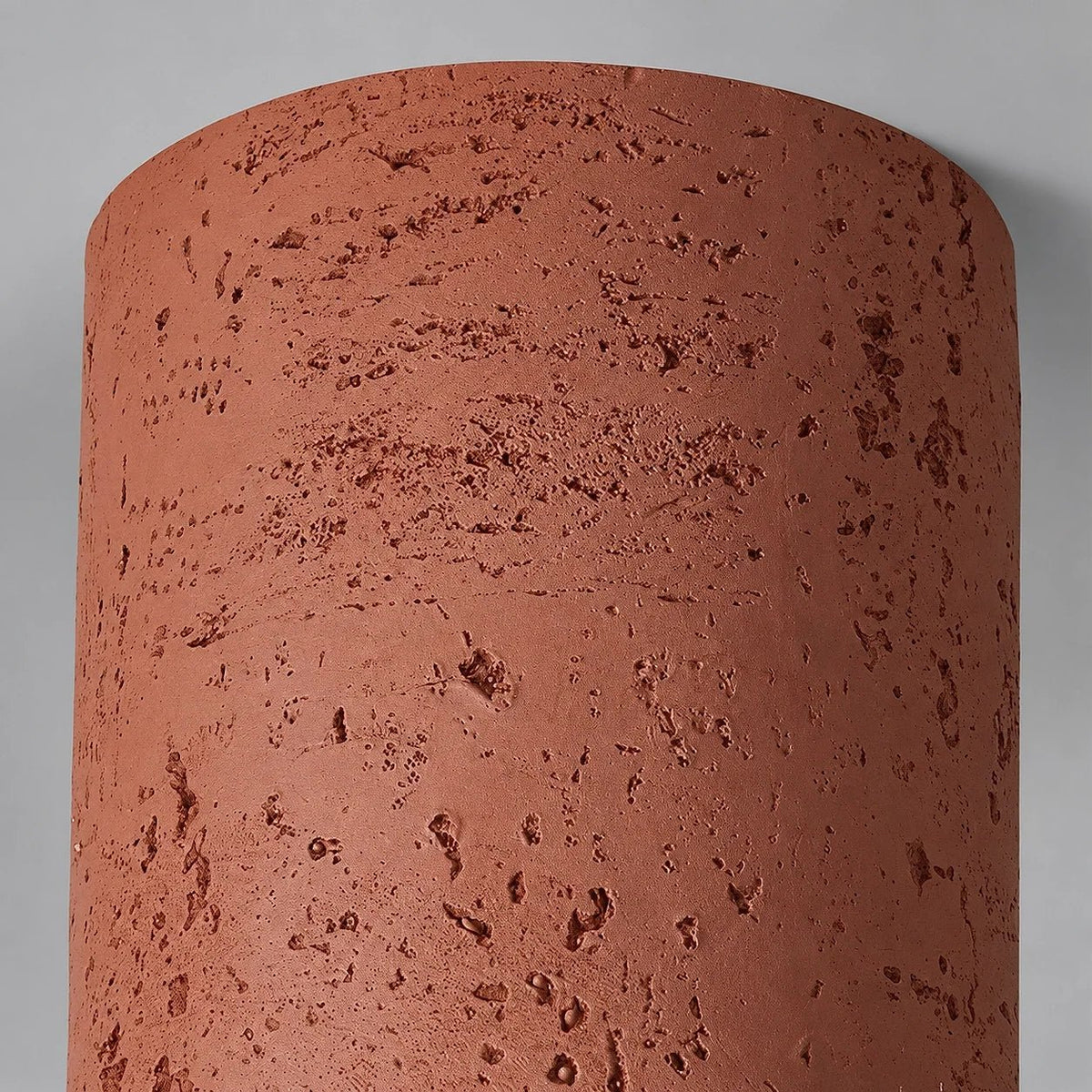 Travertine Effect Cylinder Ceiling Light Flush Mount - Ceiling Light Fixtures - Red - Oak Soho