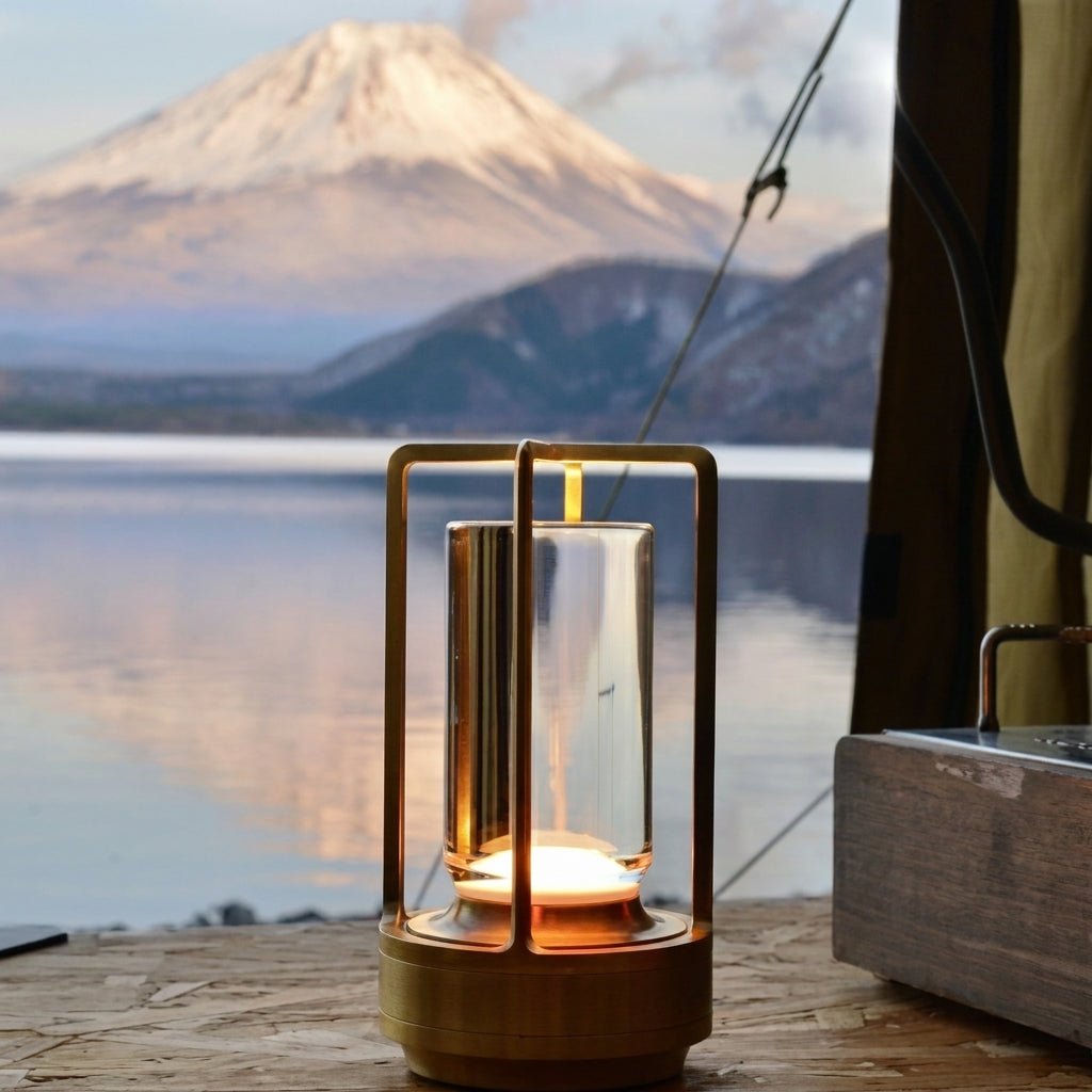 Vintage Portable Candlelight Lantern Table Lamp - Table Lamps - Gold - Oaksoho