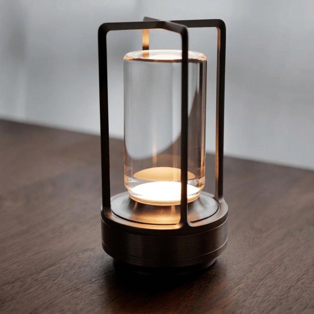 Vintage Portable Candlelight Lantern Table Lamp - Table Lamps - Black - Oaksoho