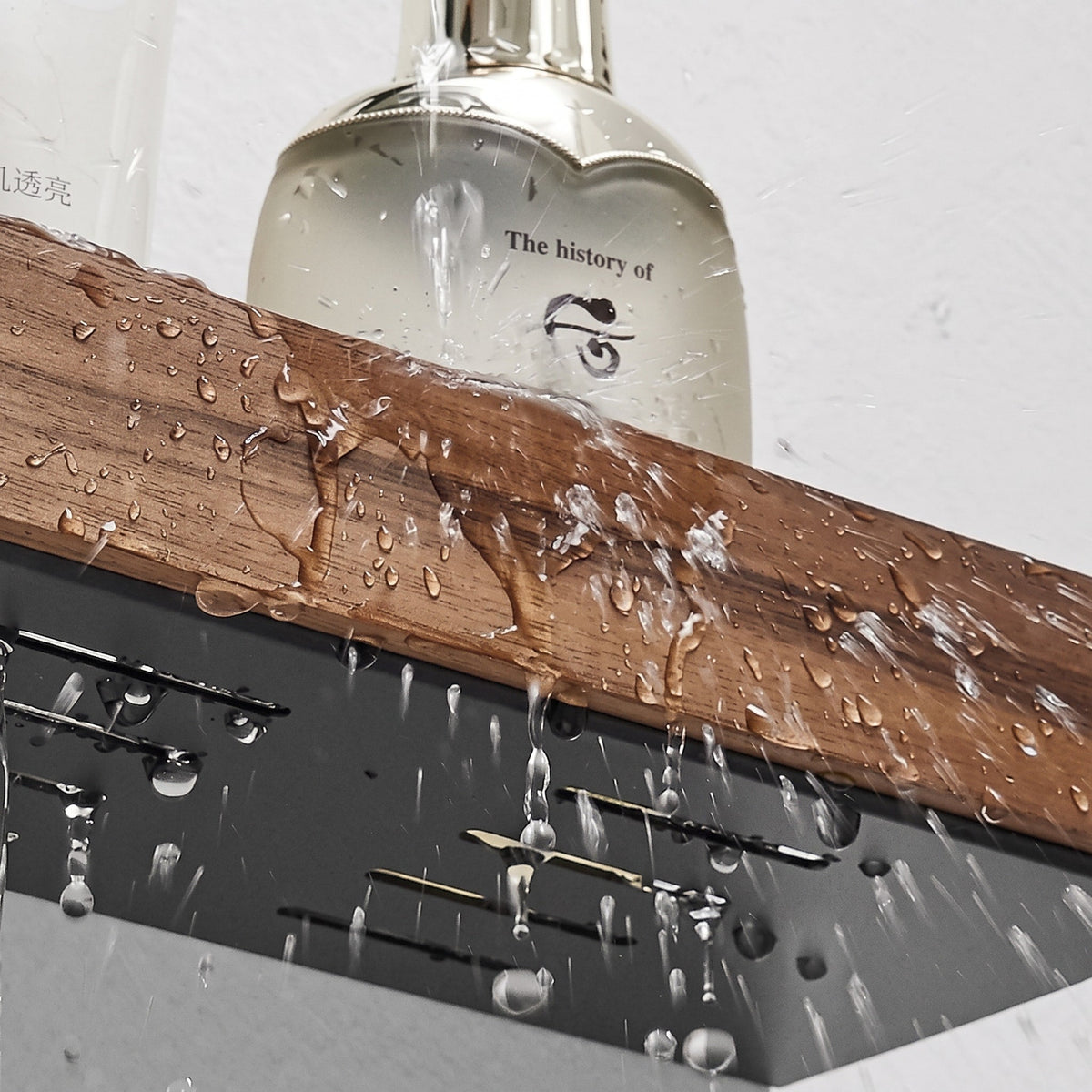 Wall Mounted Wood Shelf with Metal Bracket Storage Rack - Rack Wall Shelves & Ledges - Brown - Oak Soho