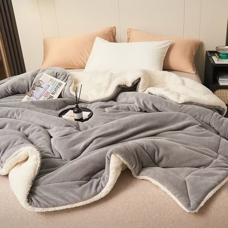 Warm and Soft Reversible Blanket - Blanket - Grey - Oaksoho