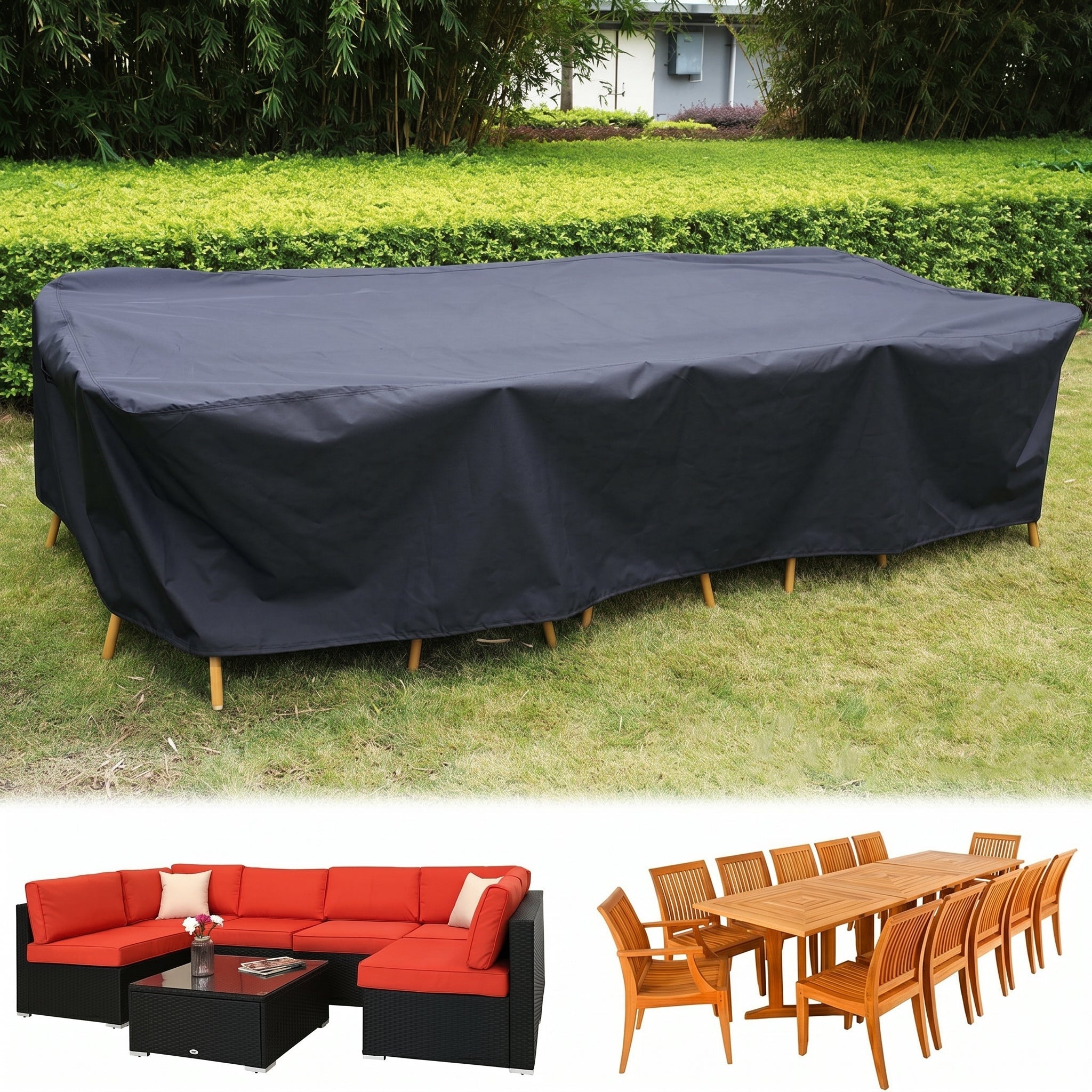 Waterproof Garden Furniture Cover for Table and Chairs - Furniture Cover - 180x120x74 cm - Oaksoho