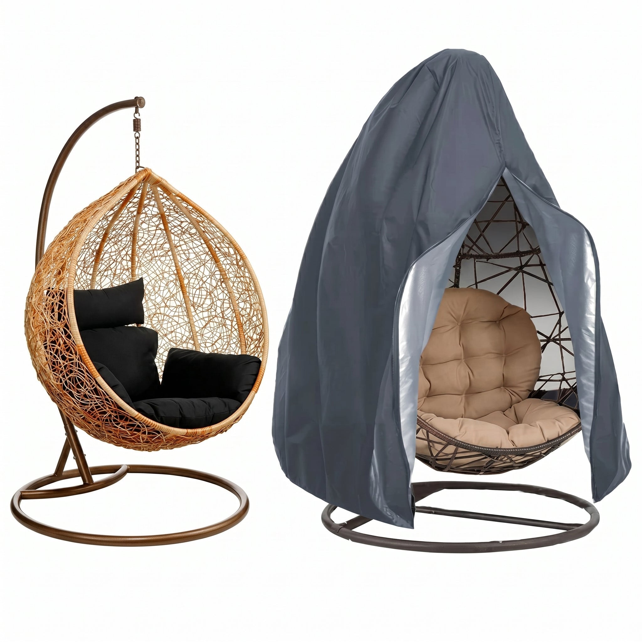 Waterproof Hanging Egg Chair Cover - Chair cover - Grey - Oaksoho