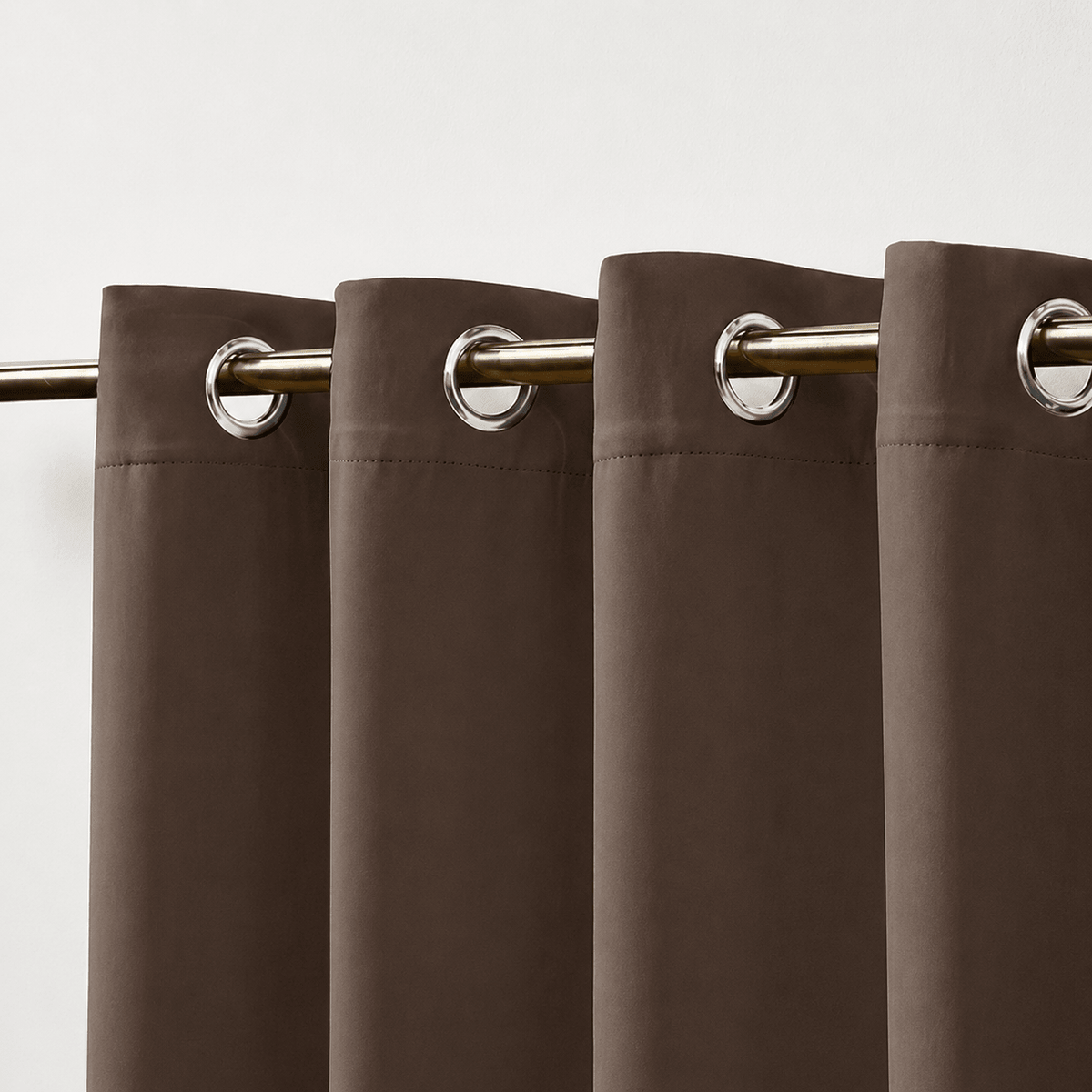 Waterproof Outdoor Blackout Curtains with Eyelets - Curtain & Drape Rings - Brown - Oaksoho