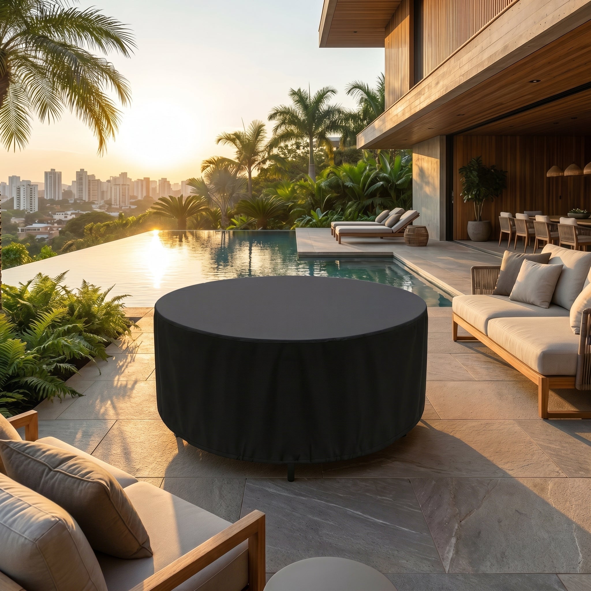 Waterproof Round Garden Furniture Cover - Furniture Cover - 38x40 cm - Oaksoho
