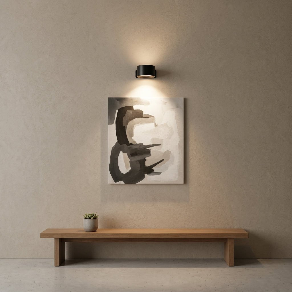 Wireless Rechargeable Wall Light with Adjustable Brightness - Wall Light Fixtures - Black - Oaksoho
