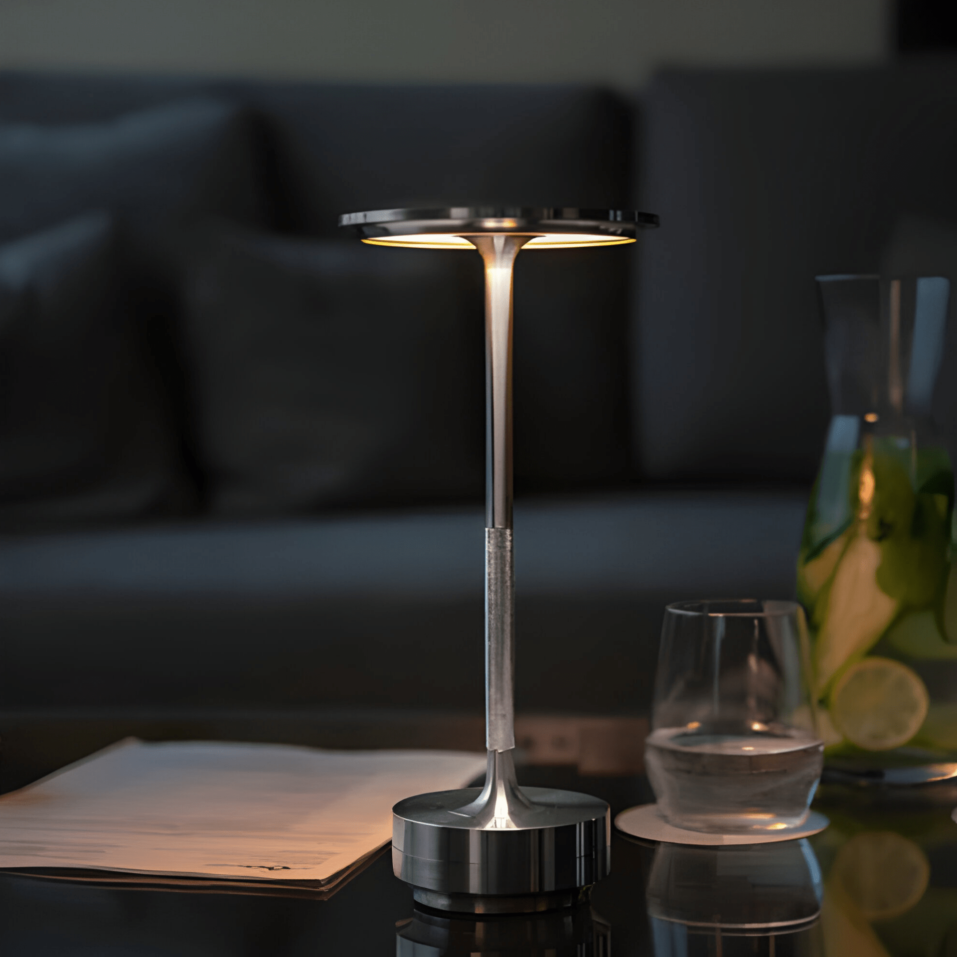 Wireless Table Lamp with Dimmable LED Light - Table Lamp - Black - Oaksoho
