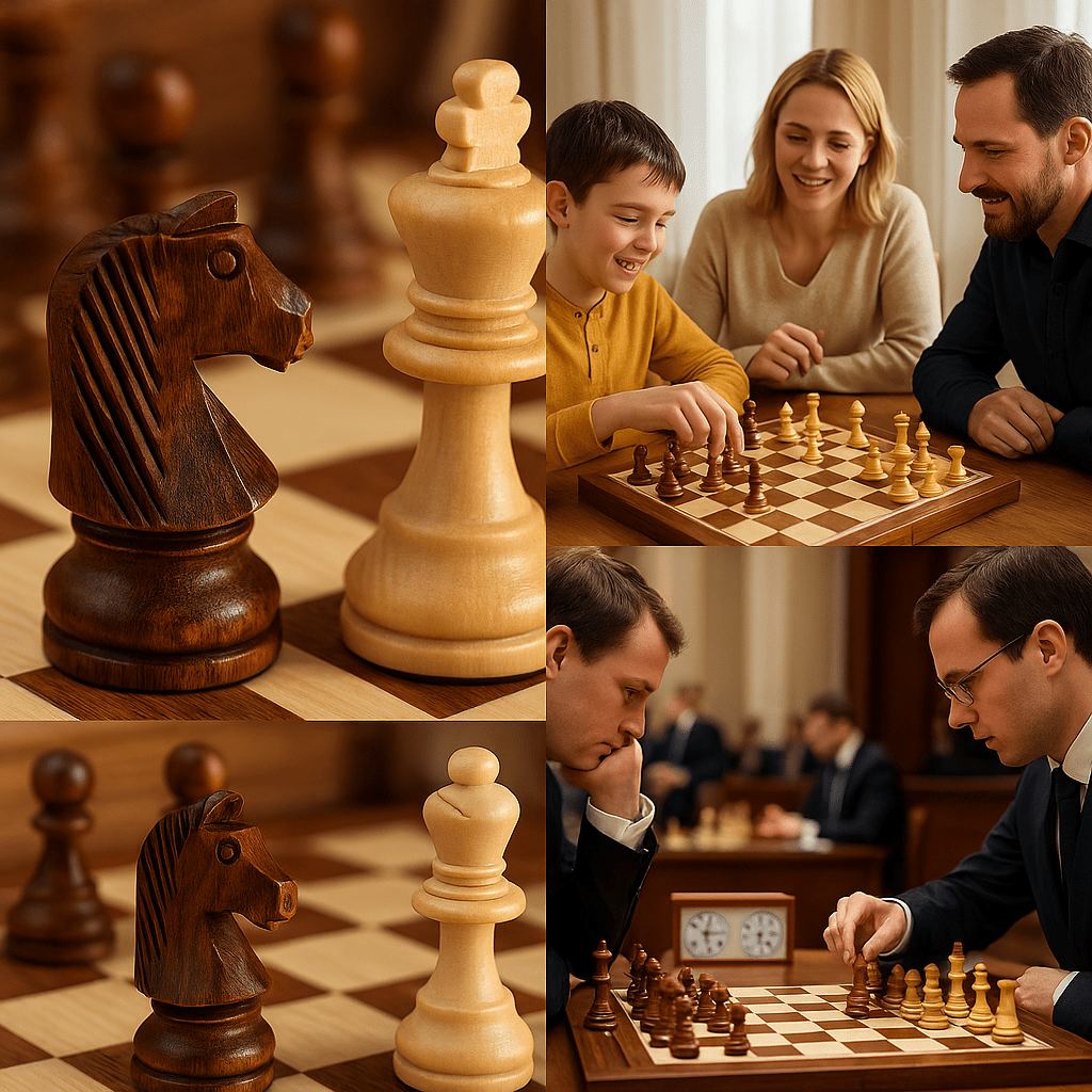 Wooden Chess Set Handmade with Storage Box - Chessboard - Oaksoho