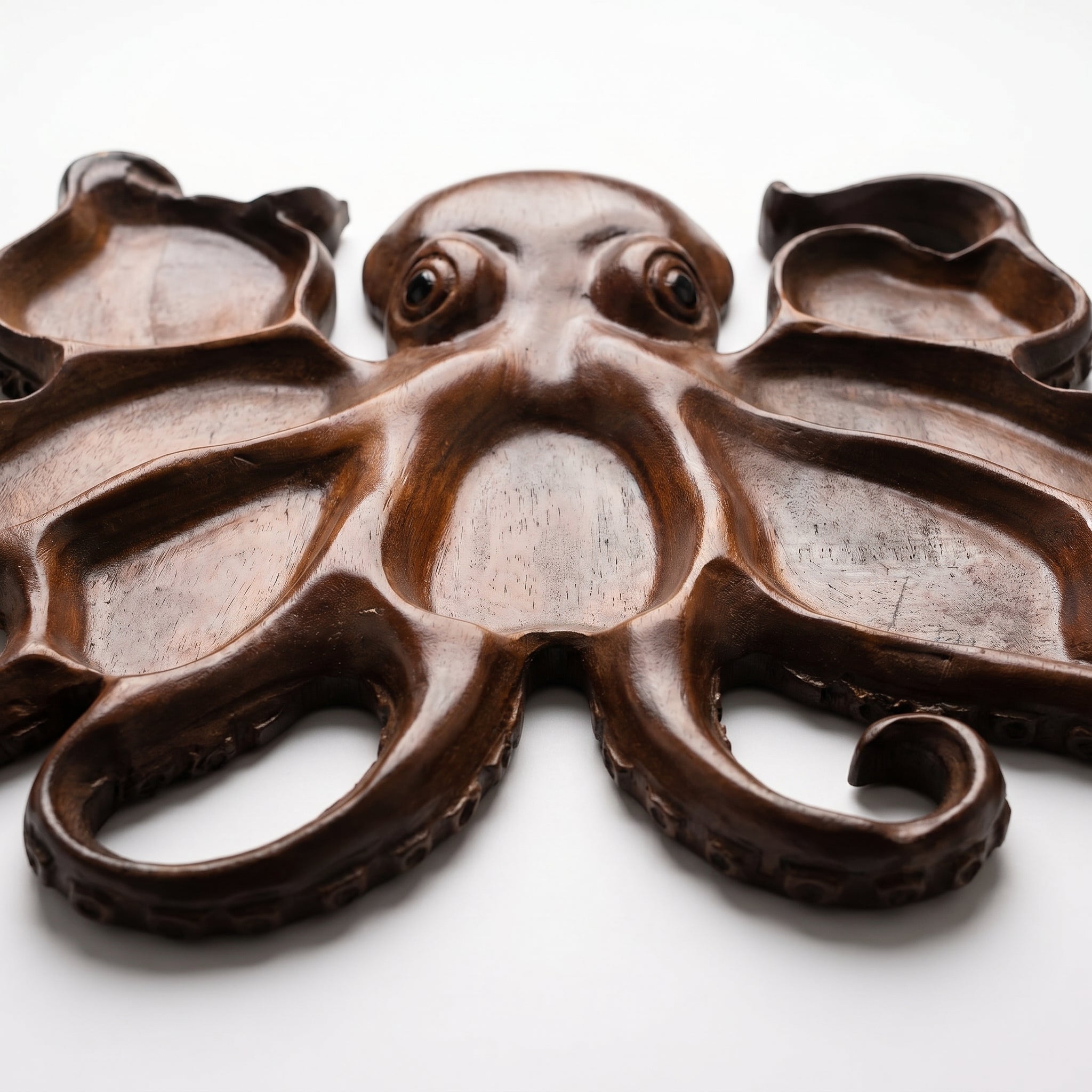 Wooden Octopus - Shaped Snack Platter - Serving Platter - Oaksoho
