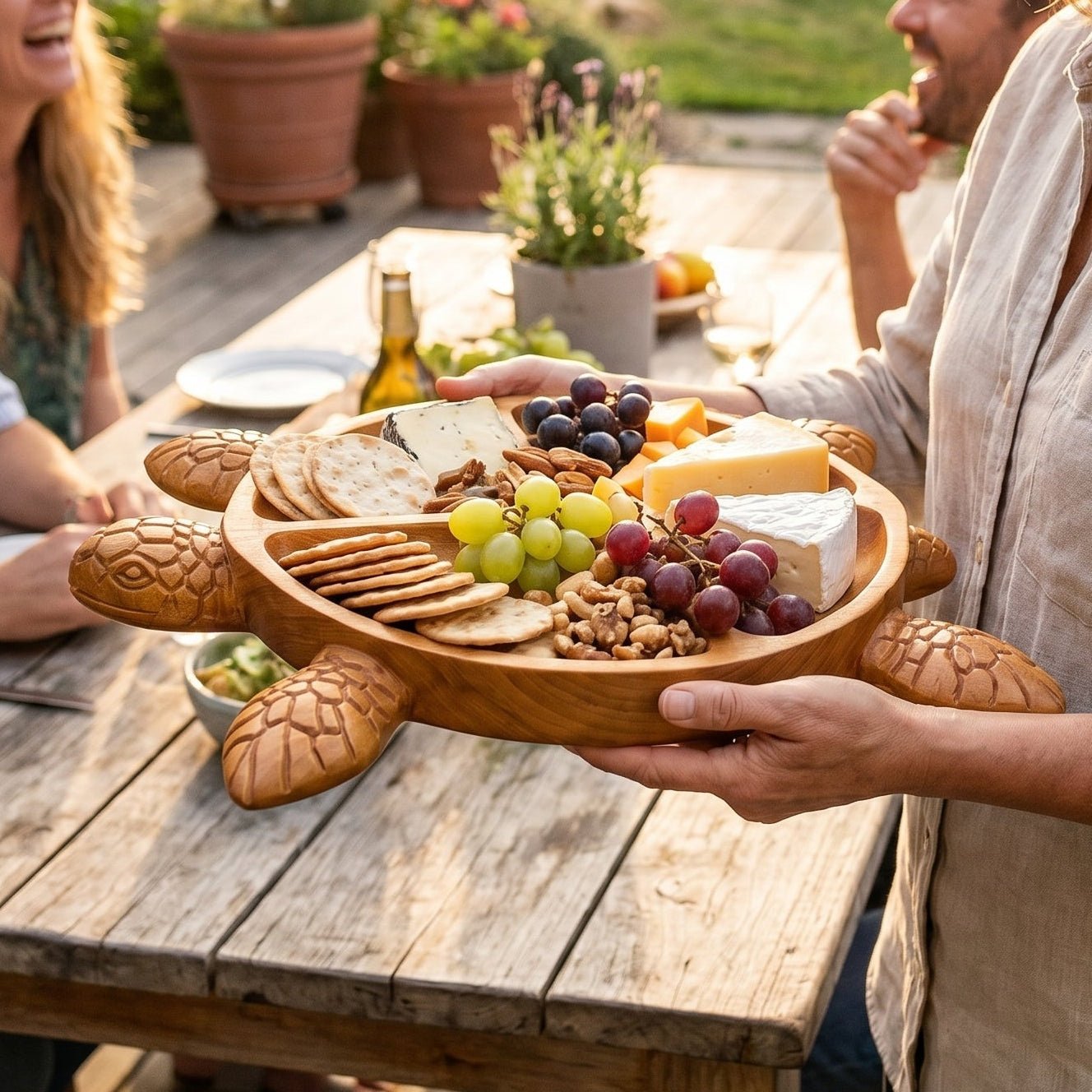 Wooden Serving Tray in Turtle Shape - Serving Trays - Oaksoho