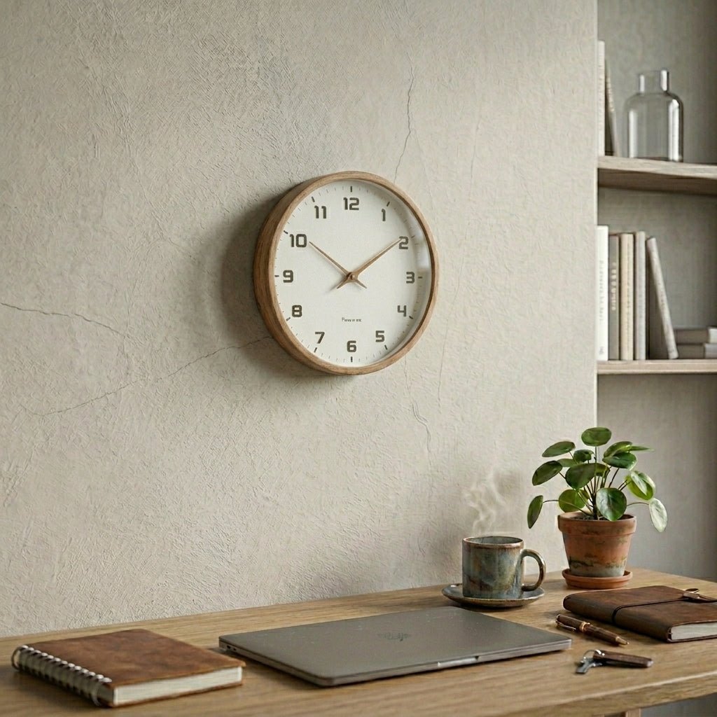Wooly – Wall Clock in Nordic Design - Wall Clocks - Brown - Oaksoho